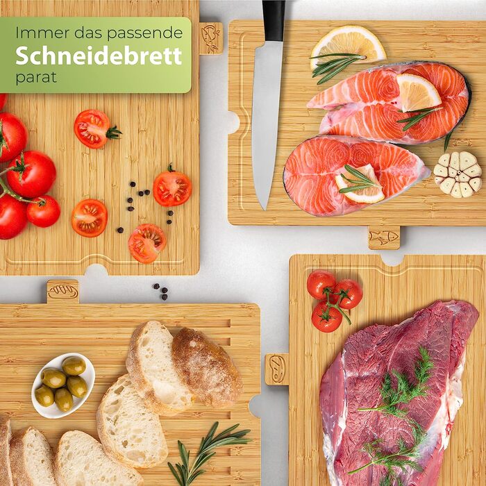 AMBIAVO Набор из 4 разделочных досок 43 х 31 см бамбук AMBIAVO