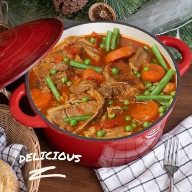 Чугунная эмалированная кастрюля 5,2 л Red Overmont