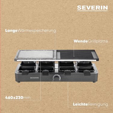 Гриль-раклетница 46 х 23 см 1300 Вт SEVERIN