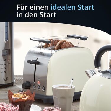 KHG Набор для завтрака из электрочайника 1,7 л и тостера на 2 ломтика KHG