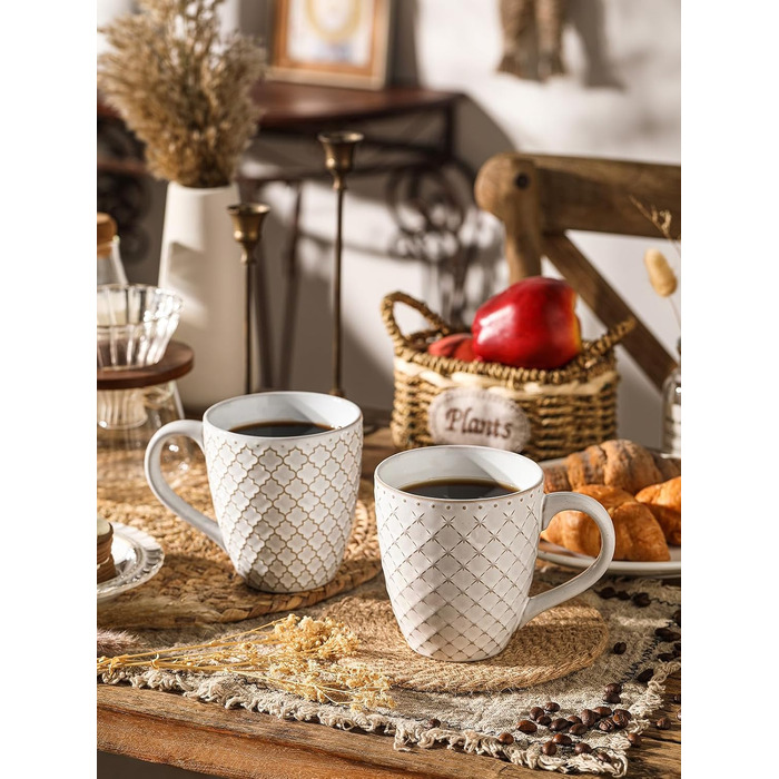 Набор кофейных кружек 0,56 л 6 предметов Vintage White DOWAN