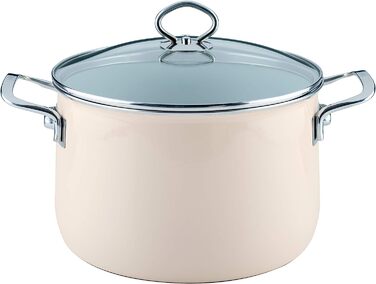 Кастрюля 6.5 л 24 см, эмалированная, бежевая Riess 0705-011