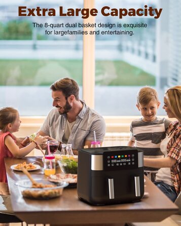 Двухзонная фритюрница JOYAMI XXL / 7,6 л / 6 программ / 2850 Вт