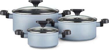 KHG Набор из 3 кастрюль 16/20/24 см алюминий/антипригарное покрытие Lightblue KHG