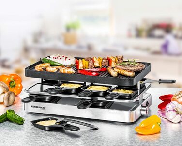 Раклетница двусторонняя на 8 человек 1200 Вт RC1400 ROMMELSBACHER