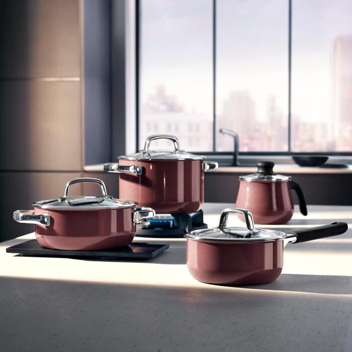 Набор кастрюль 4 предмета  Mineral Rose Quartz Fusiontec WMF