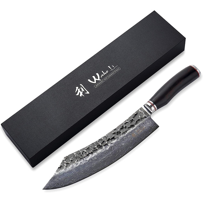 Профессиональный поварской нож из настоящей дамасской стали с дерева пакка 25 см Wakoli Ebo