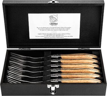 Набор вилок для стейка с футляром 6 предметов Oak Wood Luxury Line Laguiole