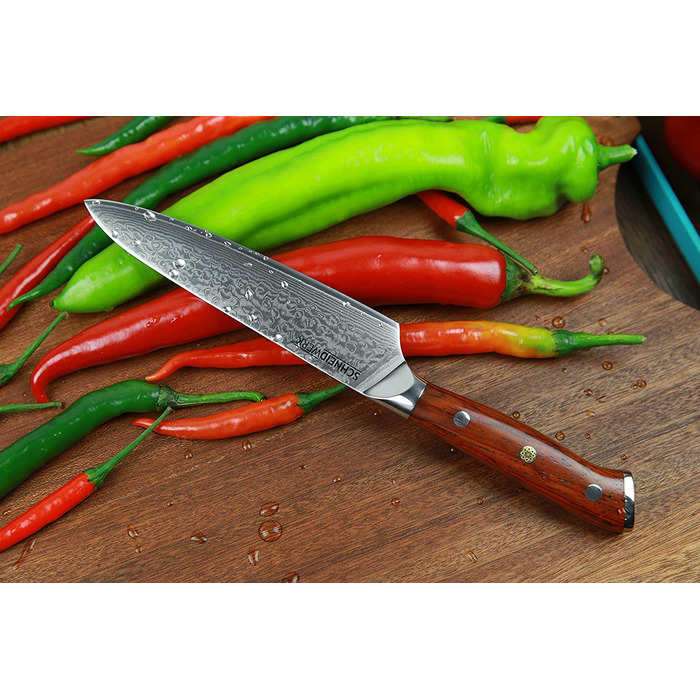 Поварской нож из дамасской стали 13 см SCHNEIDWERK