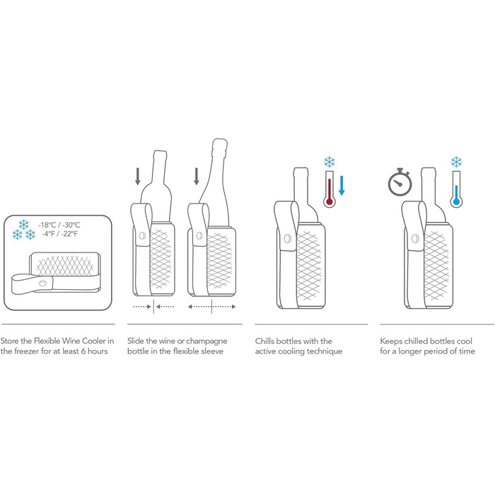 Универсальный кулер для вина 23,5 х 15,8 x 5,5 см Black Artico Vacu Vin